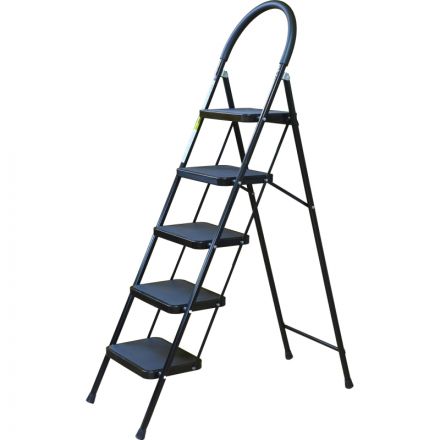 Стремянка Алюмет с широкими ступенями стальная, 5 ступеней МСН205