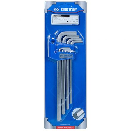 Набор ключей Г-образных, 1,5-10 мм, длинные, 9 предметов KING TONY202 09 MR