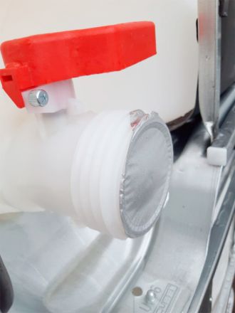 Емкость куб. 1000л с краном на деревянном поддоне UN с широким краном 80 мм,  натуральный