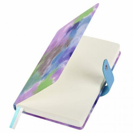 Ежедневник недатированный А5 138х213 мм BRAUBERG "Nebula", под кожу, застежка 160 л., синий микс, 116238