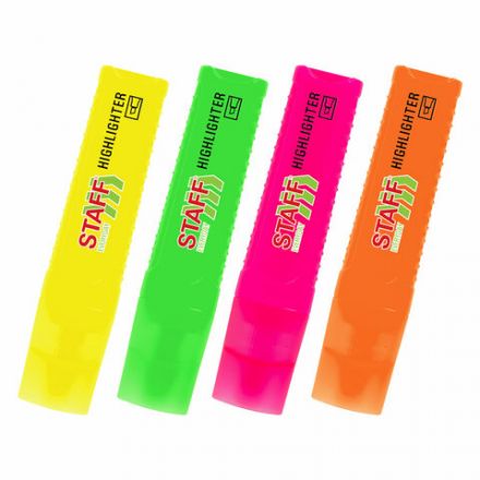 Набор текстовыделителей 4 НЕОНОВЫХ ЦВЕТА, STAFF "EVERYDAY HL-707", линия 1-5 мм, скошенный наконечник, 152548
