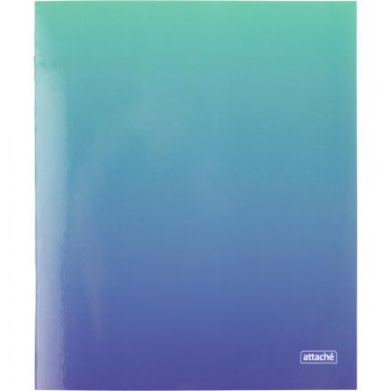 Тетрадь общая А5 48л Attache Градиент Бирюза клетка, 65г, скрепка, УФ-лак