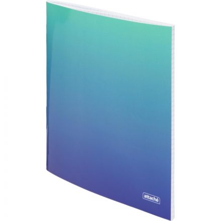 Тетрадь общая А5 48л Attache Градиент Бирюза клетка, 65г, скрепка, УФ-лак