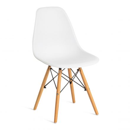 Стул Tetchair CINDY (EAMES) (mod. 1801) дерево бук/металл/сиденье пластик, 45x51x82 см, White (белый)