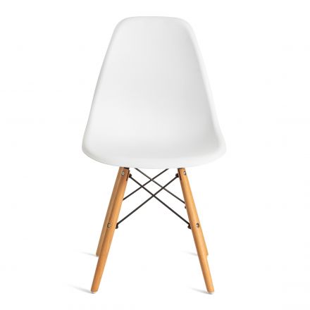 Стул Tetchair CINDY (EAMES) (mod. 1801) дерево бук/металл/сиденье пластик, 45x51x82 см, White (белый)