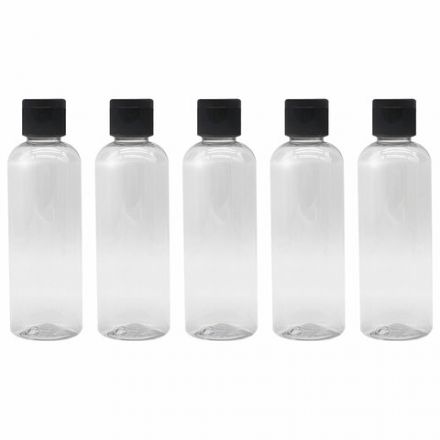 Дорожный набор флаконов в косметичке с наклейками, 5х100 мл, цвет черный, DASWERK (ДАСВЕРК), 609304