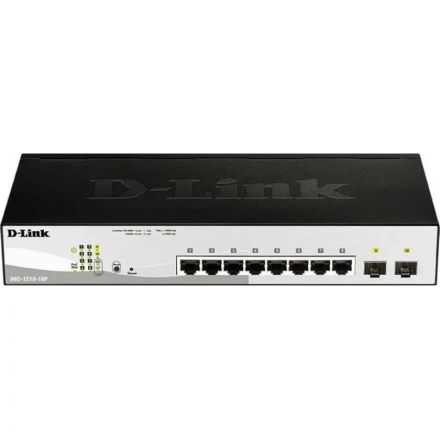 Коммутатор D-Link DGS-1210-10MP/F3A, L2 8x10/100/1000Base-T PoE и 2xSFP