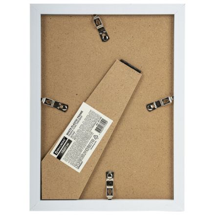 Рамка 15х21 см небьющаяся, багет 17,5 мм, пластик, BRAUBERG "Colorful", белая, 391240