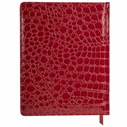 Дневник 1-11 класс 48 л., кожзам (твердая с поролоном), нашивка, BRAUBERG "CROCODILE", красный, 106938
