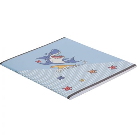 Тетрадь общая А5 48л №1School Shark,клет,скреп, ВД-лак