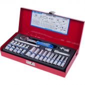 Набор головок с принадл.1/4, шестигран. 4-12мм,26 предм.KING TONY NO.2526MR