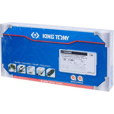 Набор головок с принадл.1/4, шестигран. 4-12мм,26 предм.KING TONY NO.2526MR