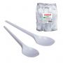 Ложка столовая одноразовая пластиковая 165 мм, белая, КОМПЛЕКТ 100 шт., БЮДЖЕТ, LAIMA, 600947