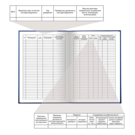 Журнал регистрации инструктажа на рабочем месте, 96 л., бумвинил, блок офсет, А4 200х290 мм, BRAUBERG, 130188