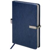 Ежедневник датированный 2026 А5 138x213 мм, BRAUBERG "Inspiration", под кожу, цветной срез, синий, 117474