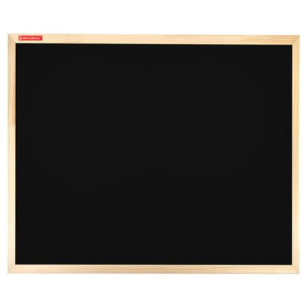 Доска для мела магнитная 50х70 см, черная, деревянная рамка, BRAUBERG "Wood", 238803