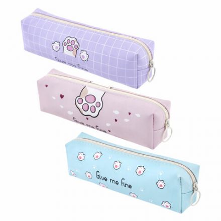 Пенал мягкий ПИФАГОР, 1 отделение, ПВХ, ассорти "Pawesome", 20х6х4 см, 273822