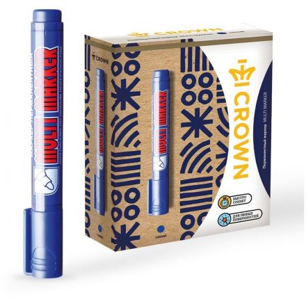 Маркер перманентный Crown Multi Marker 3-5 мм синий