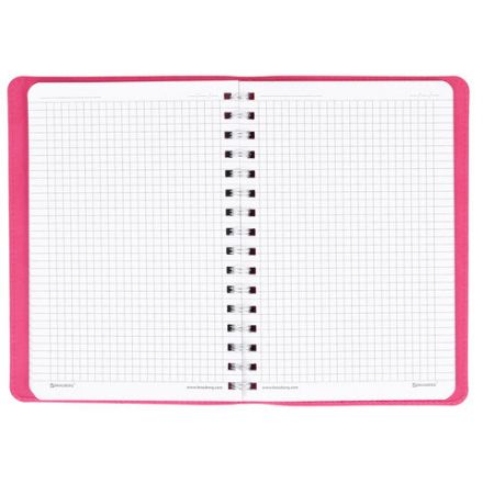 Бизнес-тетрадь на гребне А5 148x218 мм, BRAUBERG "Office PRO", под кожу, клетка, 80 л., розовая, 111042