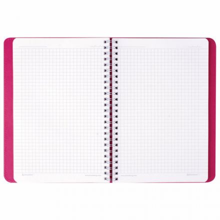 Бизнес-тетрадь на гребне А5 148x218 мм, BRAUBERG "Office PRO", под кожу, клетка, 80 л., розовая, 111042