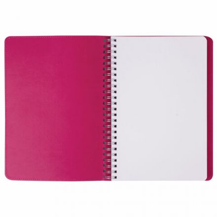Бизнес-тетрадь на гребне А5 148x218 мм, BRAUBERG "Office PRO", под кожу, клетка, 80 л., розовая, 111042