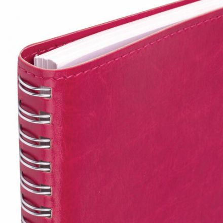 Бизнес-тетрадь на гребне А5 148x218 мм, BRAUBERG "Office PRO", под кожу, клетка, 80 л., розовая, 111042