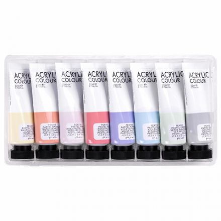 Краски акриловые художественные 8 ПАСТЕЛЬНЫХ цветов в тубах по 22 мл, BRAUBERG HOBBY, 192406