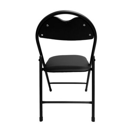 Стул складной для дома и офиса РС94, черный каркас, экокожа черный