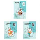 Набор деревянных значков MESHU "Sports animals", каширование, 3шт. Набор деревянных значков MESHU "Sports animals", каширование, 3шт.