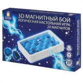 Игра настольная логическая "Магнитный бой" 3D, 20 магнитов, игр поле 22х12 см, ЗОЛОТАЯ СКАЗКА, 665896