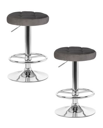 Набор 2 шт Табурет барный DOBRIN BRUNO, серый велюр (MJ9-75)