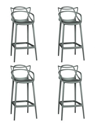 Набор 4 шт Стул барный DOBRIN MASTERS BAR, тёмно-серый (GR-04)