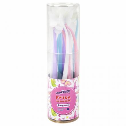 Ручка фигурная шариковая ЮНЛАНДИЯ "Бабочка", силиконовый корпус, ассорти, СИНЯЯ, пишущий узел 0,7 мм, 143795