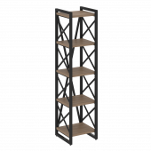 Loft Стеллаж на регулируемых опорах-5 полок VR.L-MST.O-5.4 Дуб аризона/Чёрный металл 400*400*1650