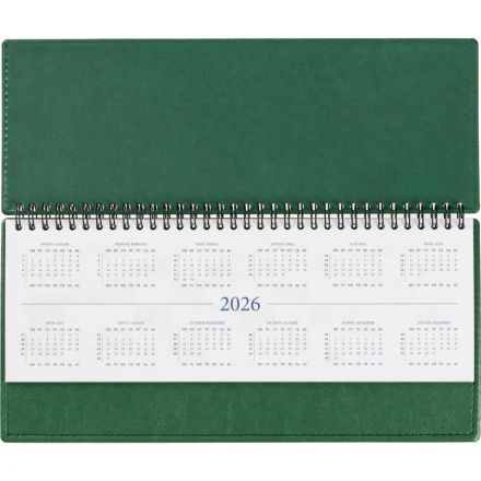 Планинг датированный 2026, зеленый,  303х150 мм, 120стр, Agenda