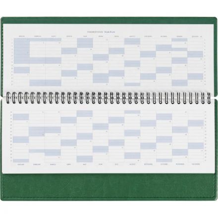 Планинг датированный 2026, зеленый,  303х150 мм, 120стр, Agenda
