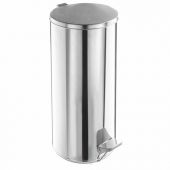 Урна для мусора с педалью 50 литров, УСИЛЕННОЕ, кольцо под мешок, хром, нержавеющая сталь, ТИТАН Урна для мусора с педалью 50 литров, УСИЛЕННОЕ, кольцо под мешок, хром, нержавеющая сталь, ТИТАН
