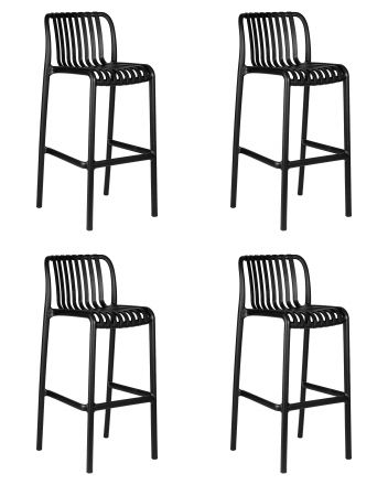 Набор 4 шт Стул барный DOBRIN CHLOE BAR, черный