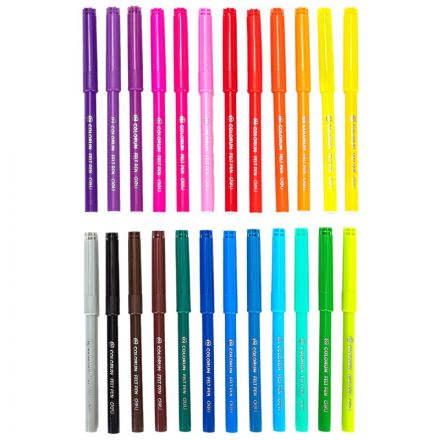 Фломастеры набор Deli ColoRun вентилир. 24цв.пакет с европодвес., EC10023