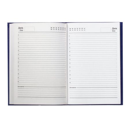 Ежедневник недатированный А5 145х215 мм BRAUBERG бумвинил, 160 л., синий, 123327