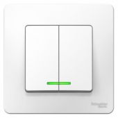 Выключатель 2-клав. с подсв. 10А SE Blanca Белый (BLNVS010511)