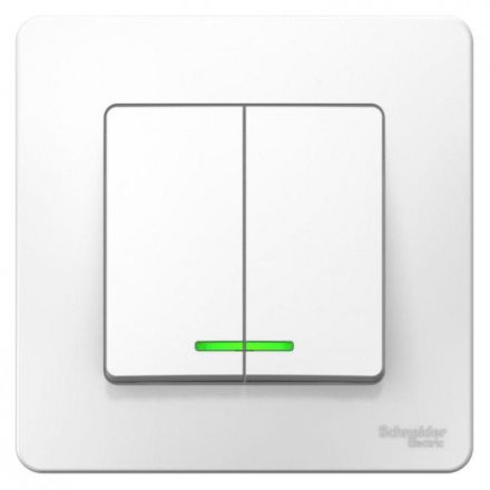 Выключатель 2-клав. с подсв. 10А SE Blanca Белый (BLNVS010511)