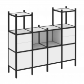 Loft Прямой стеллаж наборный VR.L-14 Белый бриллиант/Чёрный металл 1694*446*1458 Loft Прямой стеллаж наборный VR.L-14 Белый бриллиант/Чёрный металл 1694*446*1458