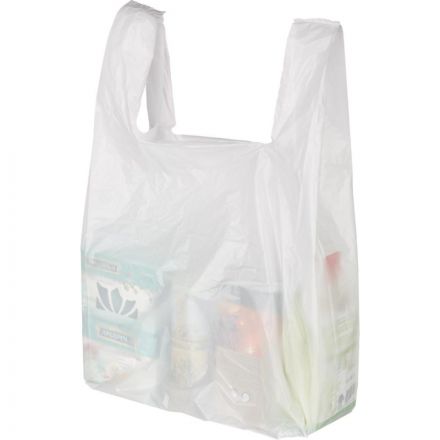 Пакет-майка ПНД 28+15х54 см, 15 мкм, 100 шт/уп, белый S Пакет-майка ПНД 28+15х54 см, 15 мкм, 100 шт/уп, белый S