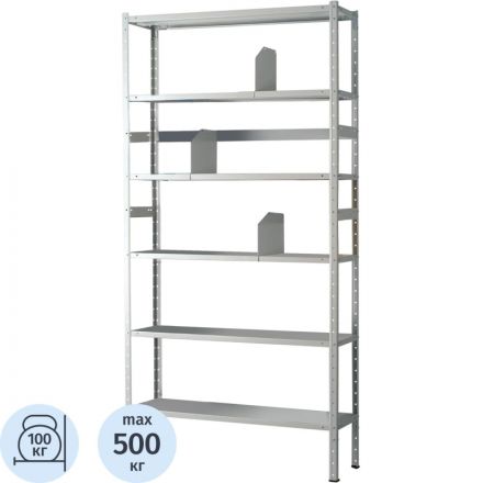 Стеллаж металлический ПРАКТИК MS 6 полок 1000х300х2200