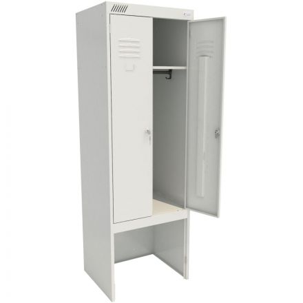 Шкаф для одежды металлический MZ_ШРК 22-600 ВСК с нишей под скамью