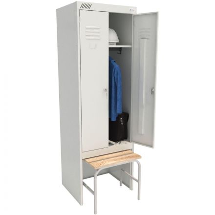 Шкаф для одежды металлический MZ_ШРК 22-600 ВСК с нишей под скамью