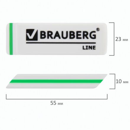 Ластик BRAUBERG "Line", 57х18х8 мм, белый, прямоугольный, скошенные края, 221036 Ластик BRAUBERG "Line", 57х18х8 мм, белый, прямоугольный, скошенные края, 221036