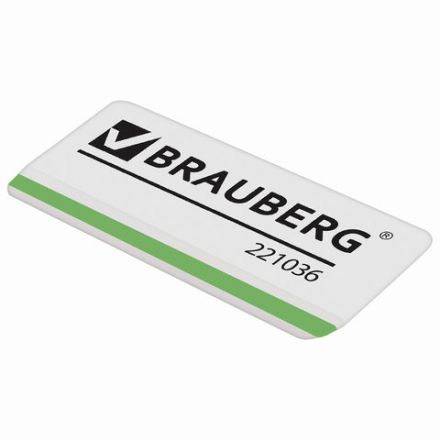 Ластик BRAUBERG "Line", 57х18х8 мм, белый, прямоугольный, скошенные края, 221036 Ластик BRAUBERG "Line", 57х18х8 мм, белый, прямоугольный, скошенные края, 221036