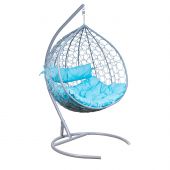 Подвесное кресло LESET БАЛИ, Серый, Бирюза яркая, Полиэстер с водоотталкивающей пропиткой (Oxford)